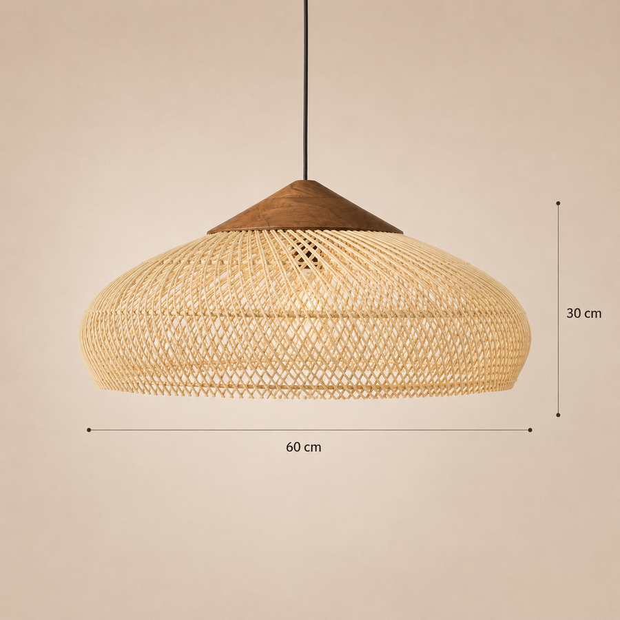 Suspension Lanterne Rotin Tressé Naturel Épuré Design - Cuisine Chambre Salon — Falot
