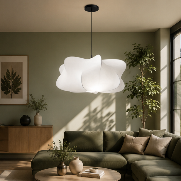 Suspension Nuage Tissu Crème Wabi-Sabi Design - Chambre Salon Cuisine — Mist