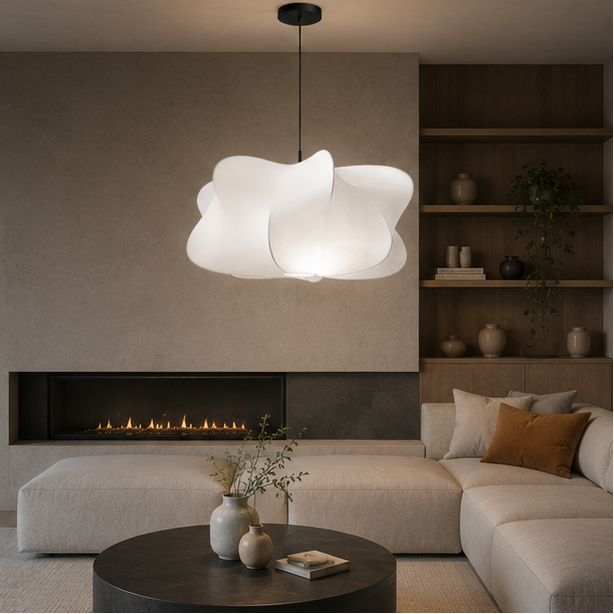 Suspension Nuage Tissu Crème Wabi-Sabi Design - Chambre Salon Cuisine — Mist