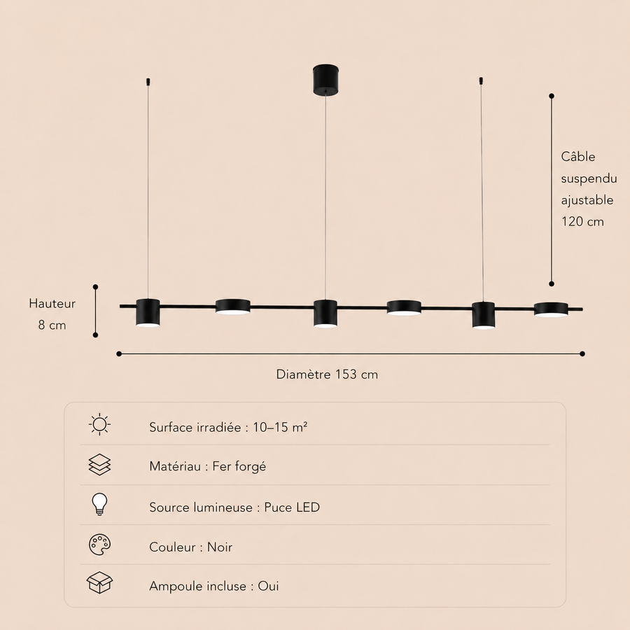Suspension Laiton Doré Cylindres Multiples Minimaliste Design - Chambre Salon Cuisine — Chiyo