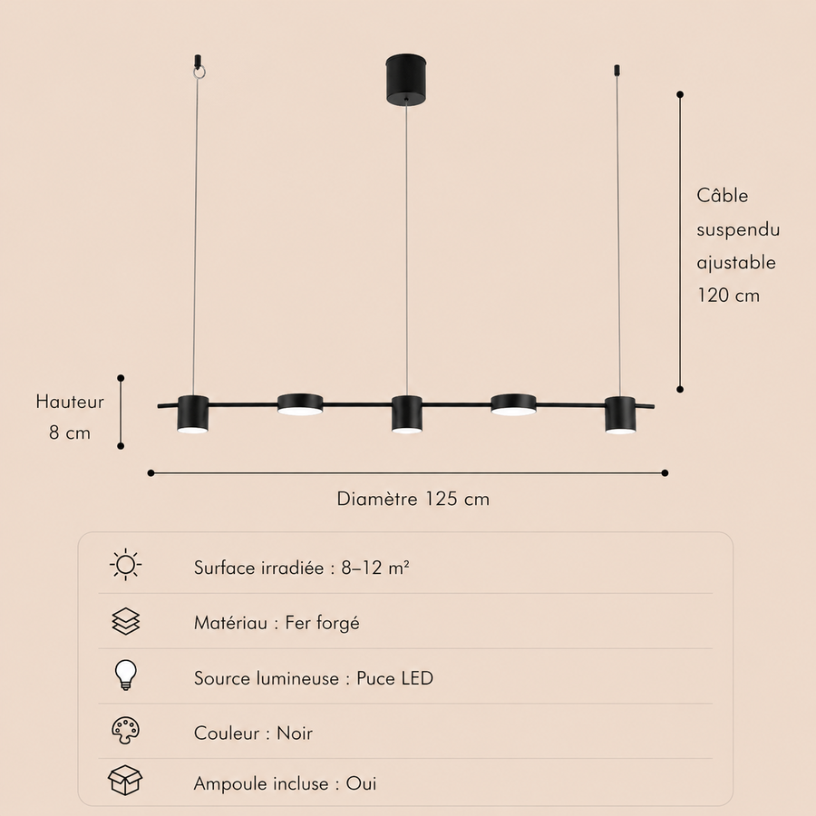 Suspension Laiton Doré Cylindres Multiples Minimaliste Design - Chambre Salon Cuisine — Chiyo