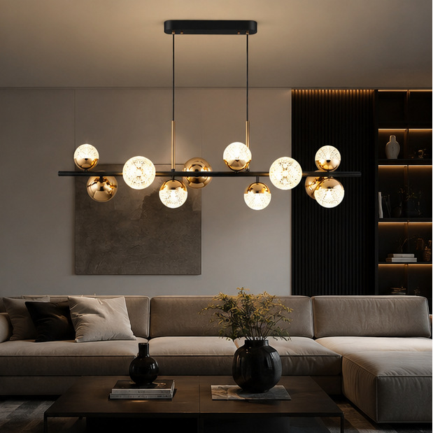 Lustre Suspension Spirale Métal Noir et Blanc Minimaliste Design - Salon Salle à Manger — Spiro