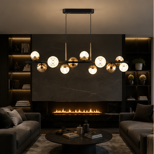 Lustre Suspension Spirale Métal Noir et Blanc Minimaliste Design - Salon Salle à Manger — Spiro