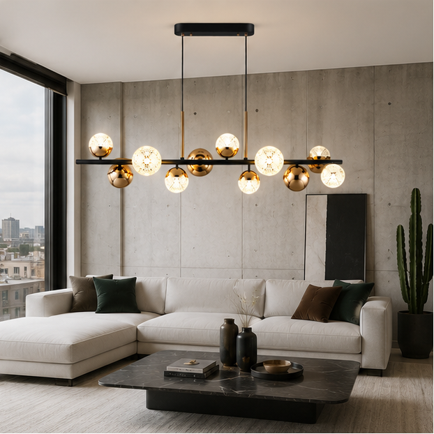 Lustre Suspension Spirale Métal Noir et Blanc Minimaliste Design - Salon Salle à Manger — Spiro