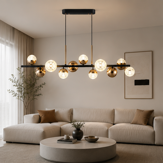 Lustre Suspension Spirale Métal Noir et Blanc Minimaliste Design - Salon Salle à Manger — Spiro