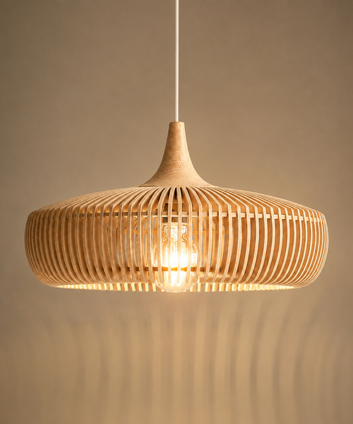 Suspension Vagues Tissu Beige Minimaliste Design - Chambre Salon Cuisine — Delfina