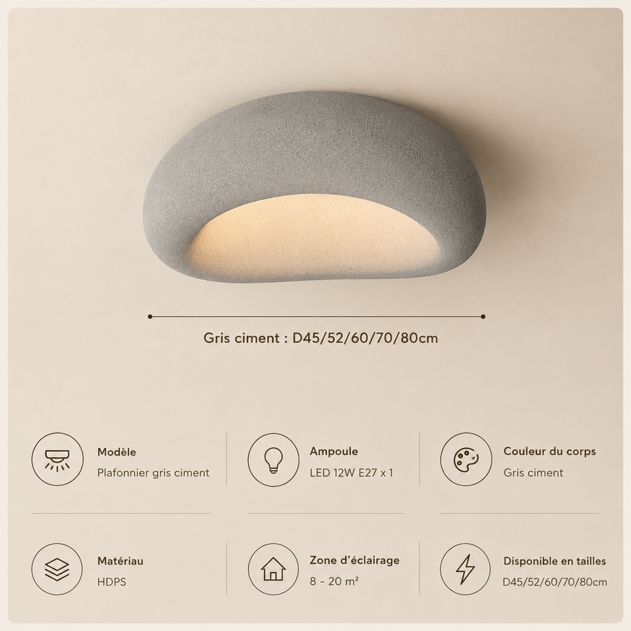 Plafonnier Coquillage Plâtre Blanc Minimaliste Design Moderne - Salle de Bain Salon Chambre — Flambeau