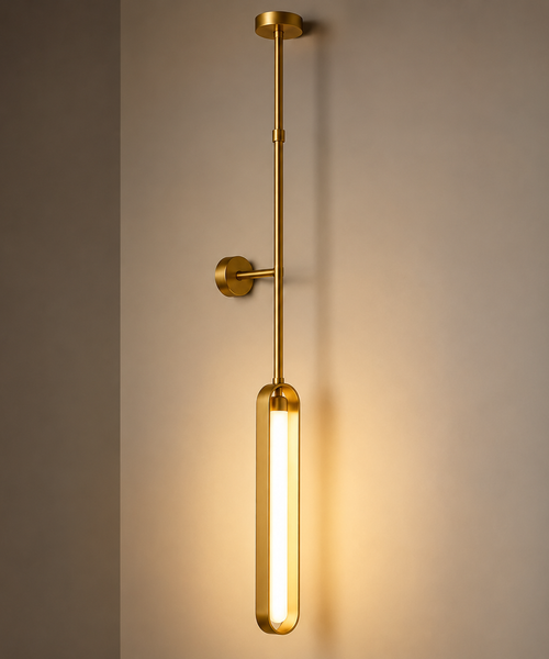 Suspension Cylindre Verre Strié et Laiton Satiné - Chambre Salon Cuisine — Deneb
