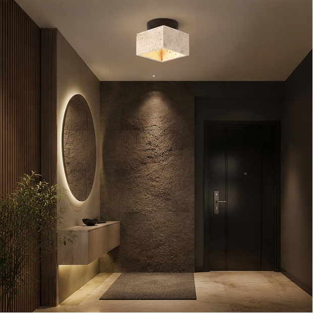 Plafonnier Cylindres Acier Noir Mat Minimaliste Design Moderne - Salle de Bain Salon Chambre — Colonne