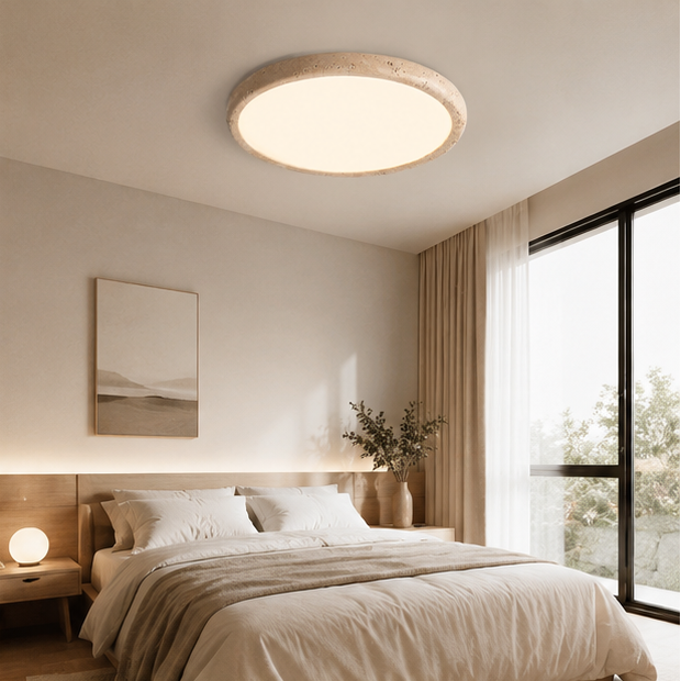 Plafonnier Anneau Bois Naturel Minimaliste Design Moderne - Salon Chambre Salle à Manger — Altair
