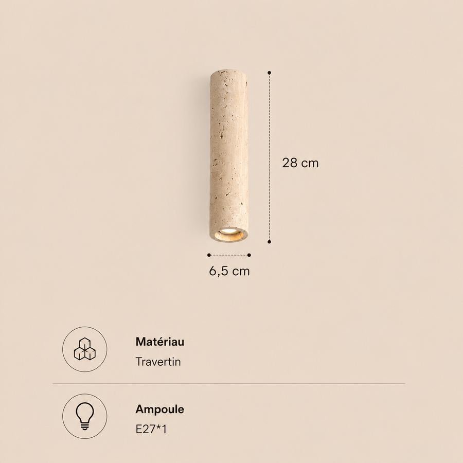 Plafonnier Cylindre Liège Naturel Minimaliste Design Moderne - Salon Chambre Salle à Manger — Antares