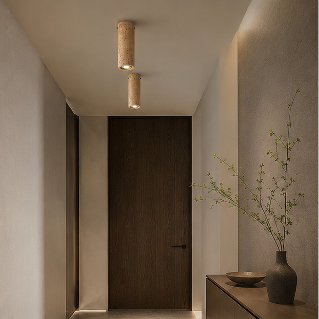 Plafonnier Cylindre Liège Naturel Minimaliste Design Moderne - Salon Chambre Salle à Manger — Antares
