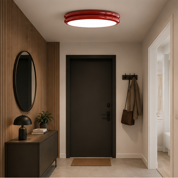 Plafonnier Anneau Céramique Crème Minimaliste Design Moderne - Salle de Bain Salon Chambre — Alcyone