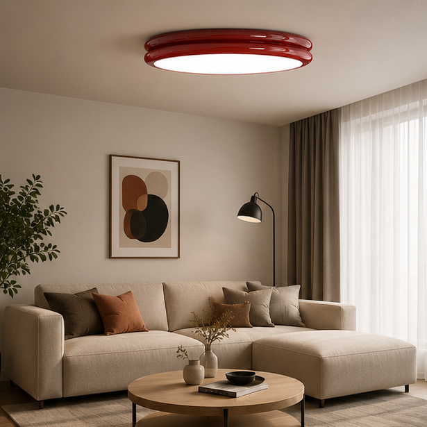 Plafonnier Anneau Céramique Crème Minimaliste Design Moderne - Salle de Bain Salon Chambre — Alcyone