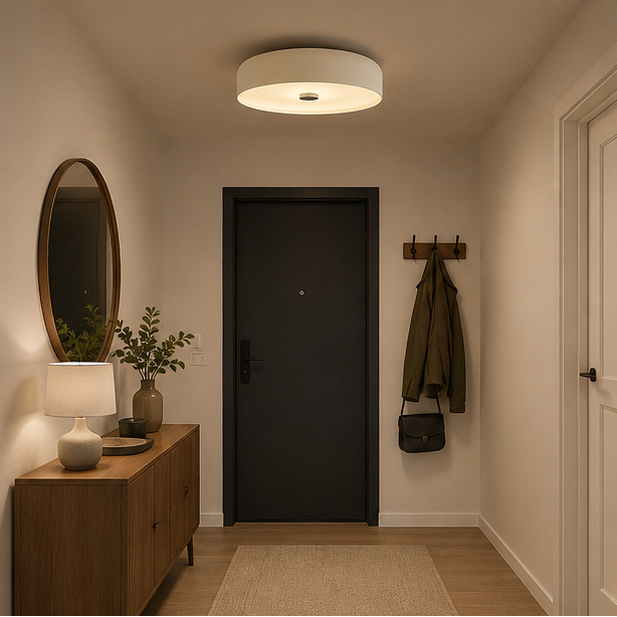 Plafonnier Anneau Métal Rouge Minimaliste Design Moderne - Salle de Bain Salon Chambre — Vibrato