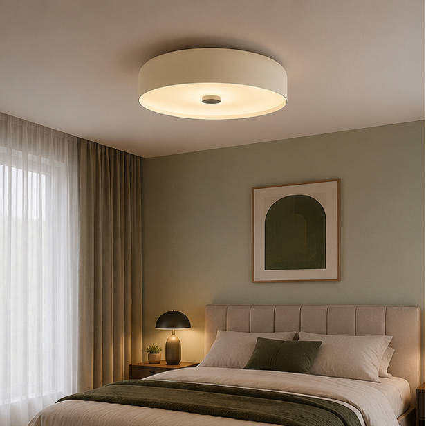 Plafonnier Anneau Métal Rouge Minimaliste Design Moderne - Salle de Bain Salon Chambre — Vibrato