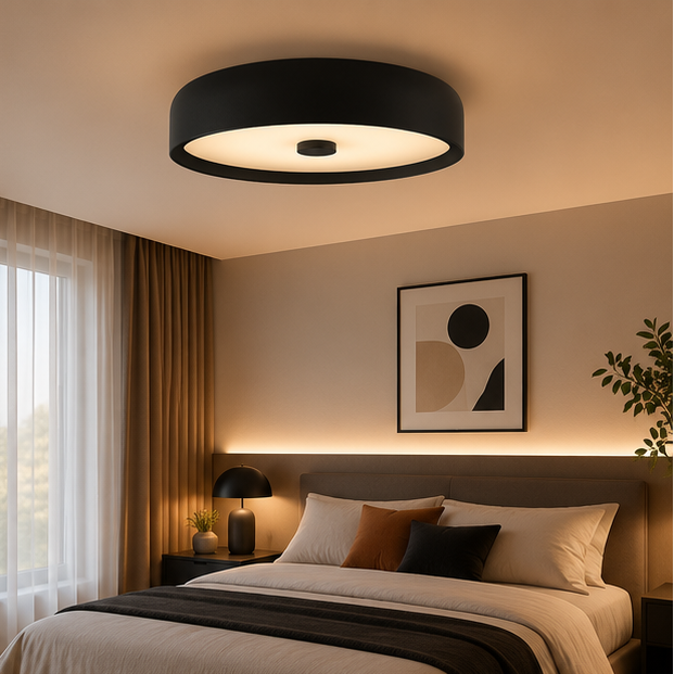 Plafonnier Anneau Métal Rouge Minimaliste Design Moderne - Salle de Bain Salon Chambre — Vibrato