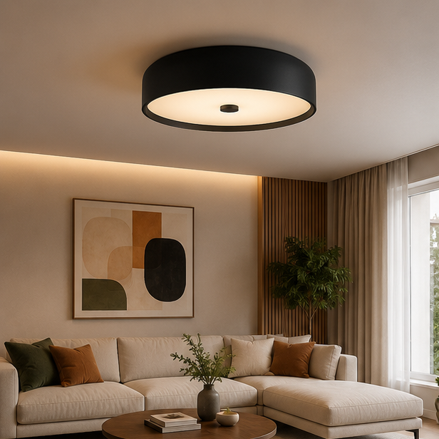 Plafonnier Anneau Métal Rouge Minimaliste Design Moderne - Salle de Bain Salon Chambre — Vibrato