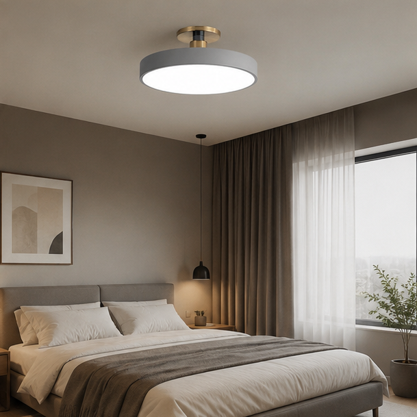 Plafonnier Anneau Métal Noir Minimaliste Design Moderne - Salle de Bain Salon Chambre — Grasse