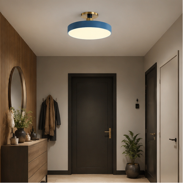 Plafonnier Anneau Métal Noir Minimaliste Design Moderne - Salle de Bain Salon Chambre — Grasse