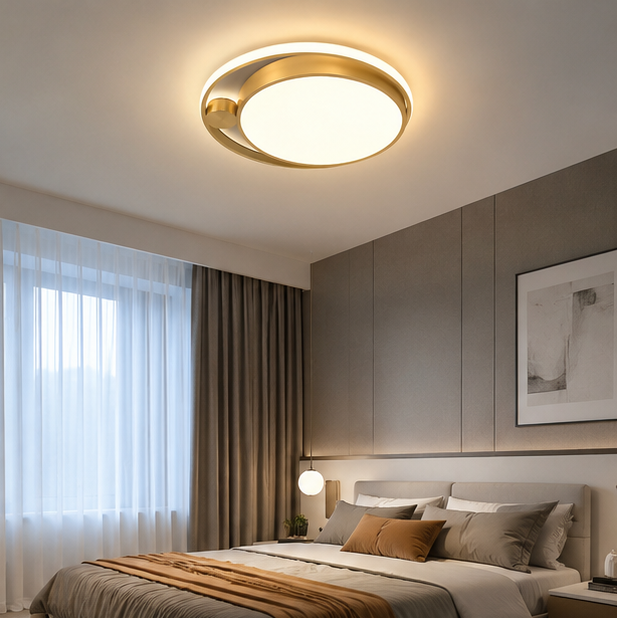 Plafonnier Anneau Métal Noir et Blanc Minimaliste Design Moderne - Salle de Bain Salon Chambre — Platino