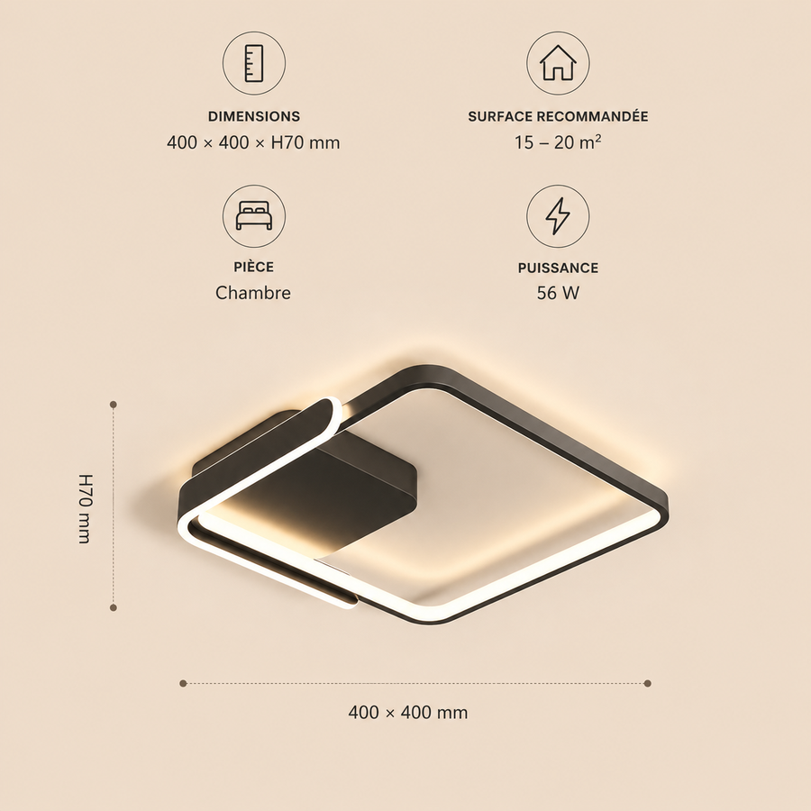 Plafonnier Anneau Métal Blanc Minimaliste Épuré Design Moderne - Salle de Bain Salon Chambre — Xenon