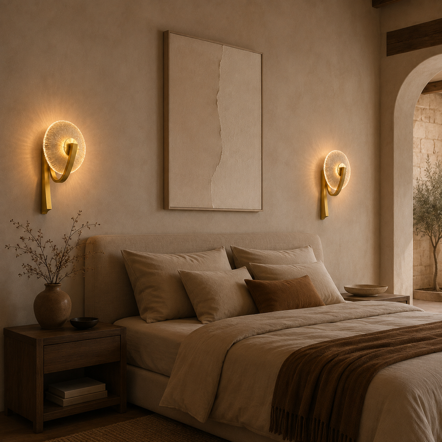 Applique Murale Anneau Verre Opalin Minimaliste Design Moderne Ronde - Chambre Salle de Bain Salon — Arcus