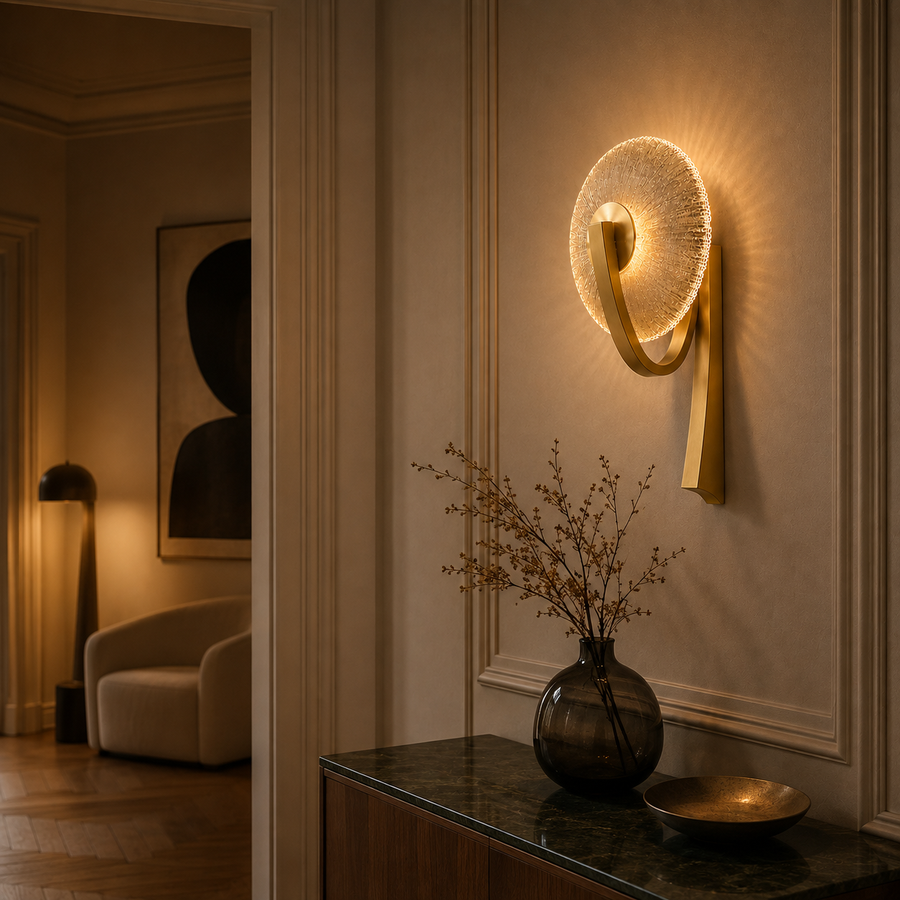 Applique Murale Anneau Verre Opalin Minimaliste Design Moderne Ronde - Chambre Salle de Bain Salon — Arcus