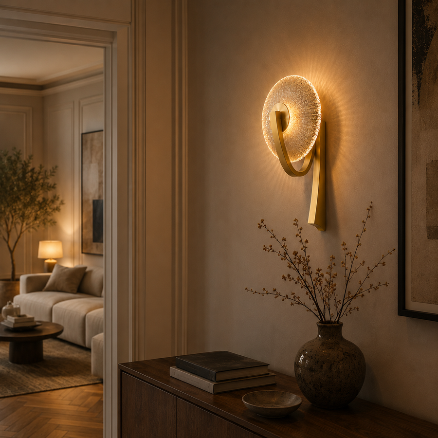 Applique Murale Anneau Verre Opalin Minimaliste Design Moderne Ronde - Chambre Salle de Bain Salon — Arcus