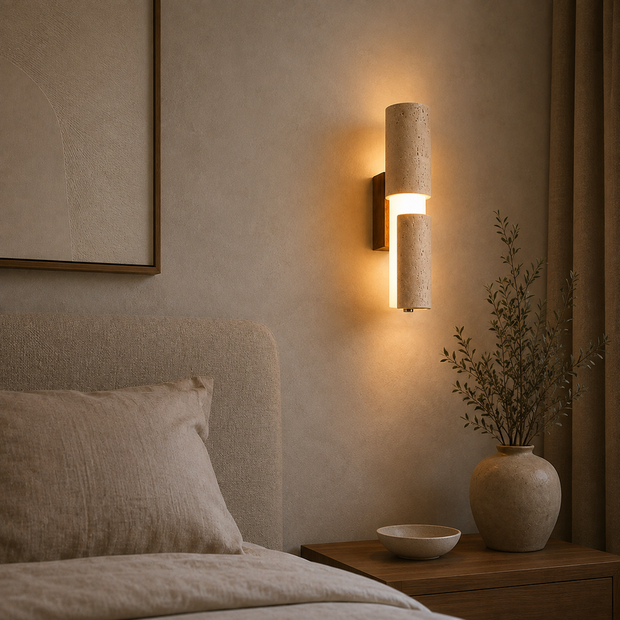 Applique Murale Barre Marbre Blanc Minimaliste Design Moderne - Chambre Salle de Bain Salon — Regulus