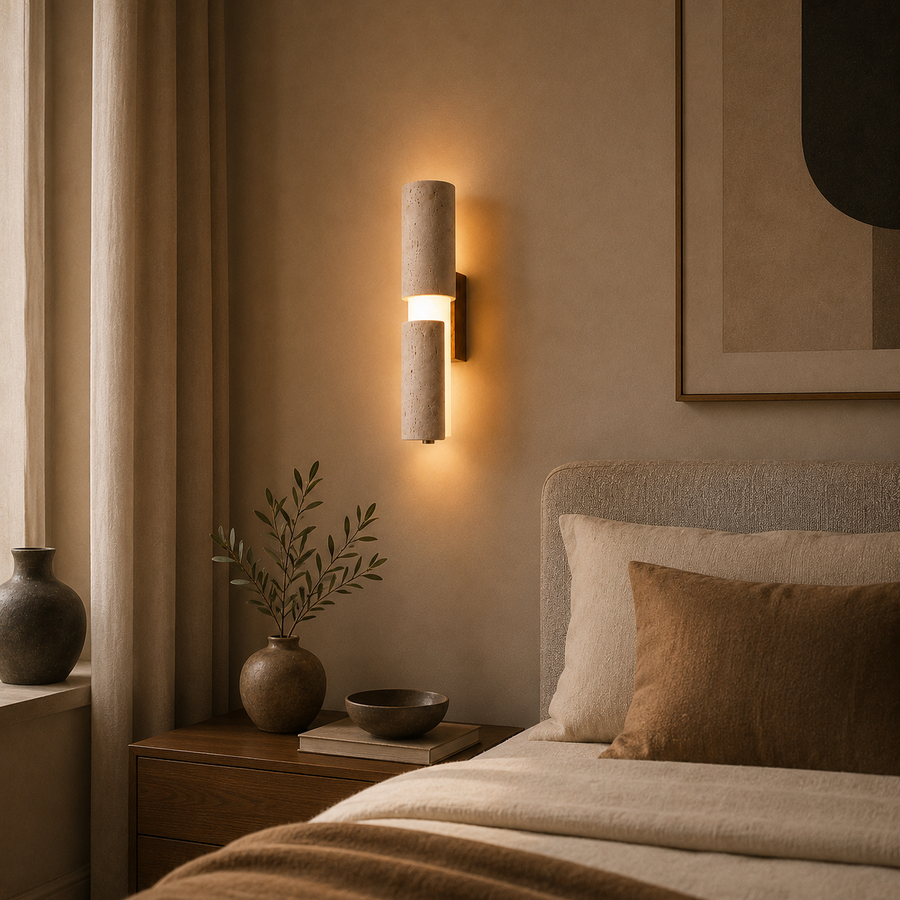 Applique Murale Barre Marbre Blanc Minimaliste Design Moderne - Chambre Salle de Bain Salon — Regulus