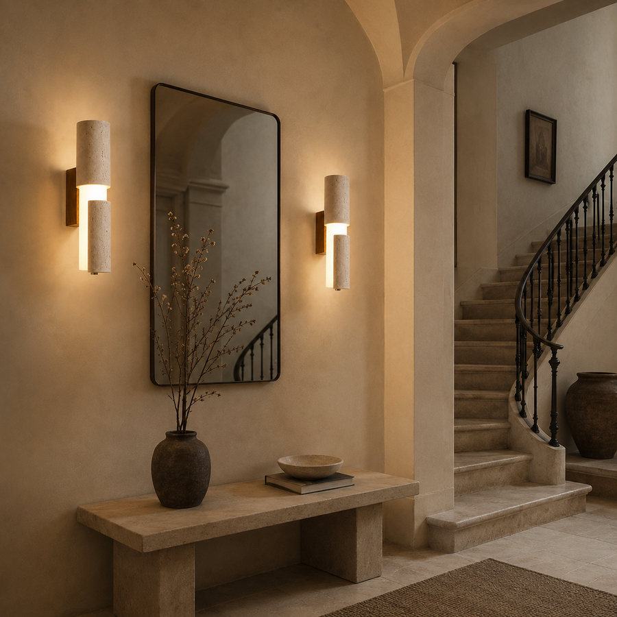 Applique Murale Barre Marbre Blanc Minimaliste Design Moderne - Chambre Salle de Bain Salon — Regulus
