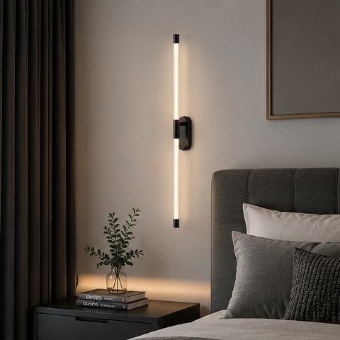 Applique Murale Cylindre Laiton Brossé Minimaliste Design Moderne - Chambre Salle de Bain Salon — Antares