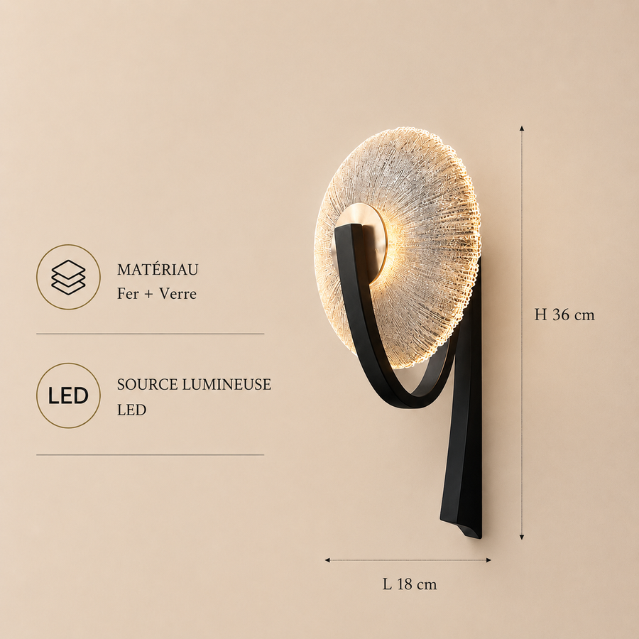 Applique Murale Anneau Verre Opalin Minimaliste Design Moderne Ronde - Chambre Salle de Bain Salon — Arcus