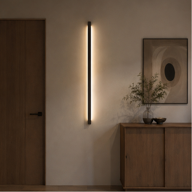 Applique Murale Cylindre Métal Noir Minimaliste Design Moderne Noire - Chambre Salle de Bain Salon — Lucha