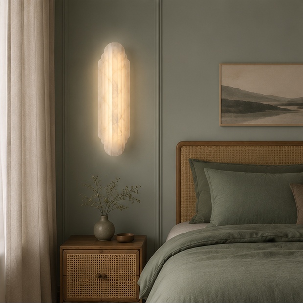 Applique Murale Cylindre Verre Blanc Art Déco Blanche - Chambre Salle de Bain Salon — Incandeo