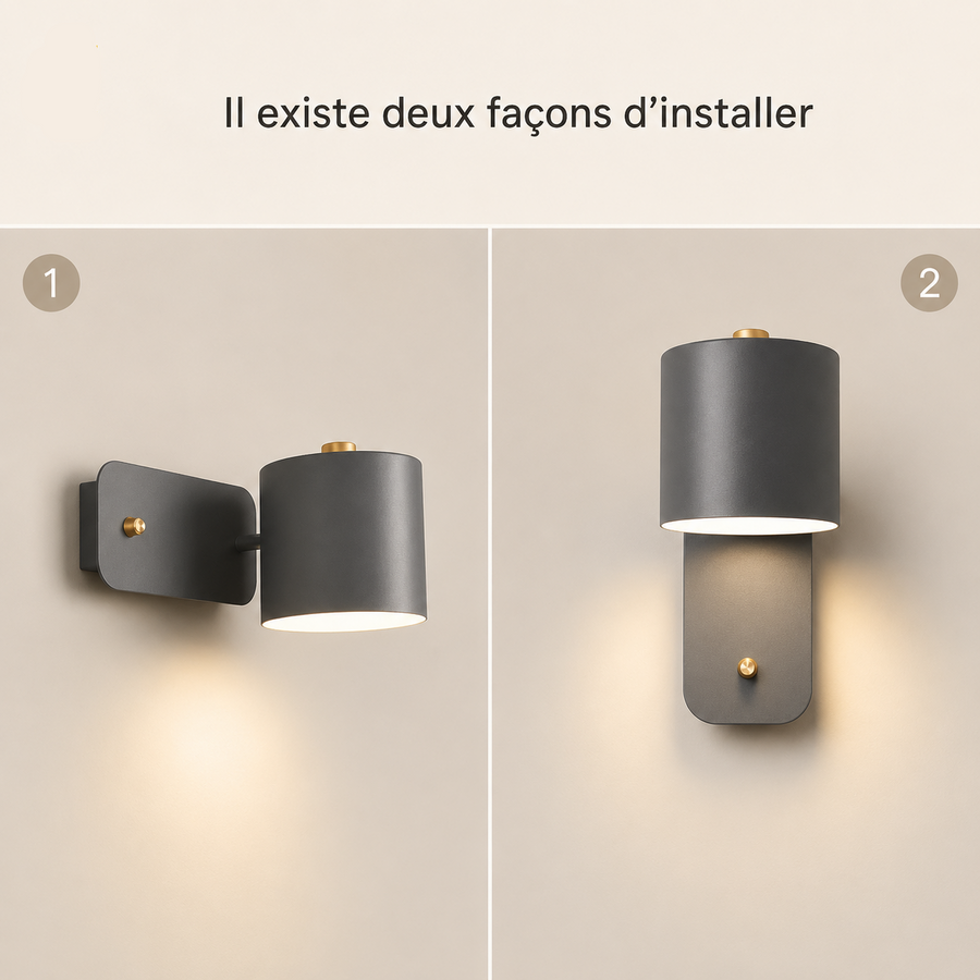 Applique Murale Cylindre Métal Blanc Minimaliste Design Moderne Blanche - Chambre Salle de Bain Salon — Fereshteh