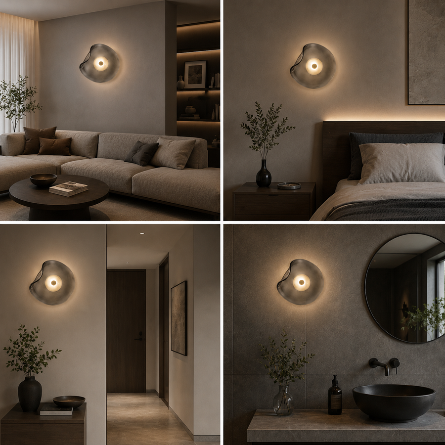 Applique Murale Cylindre Métal Noir Minimaliste Design Moderne Noire - Chambre Salle de Bain Salon — Photon