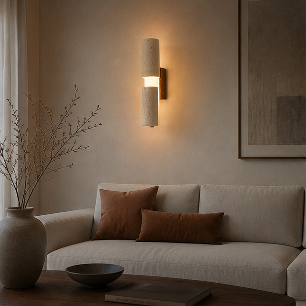 Applique Murale Barre Marbre Blanc Minimaliste Design Moderne - Chambre Salle de Bain Salon — Regulus