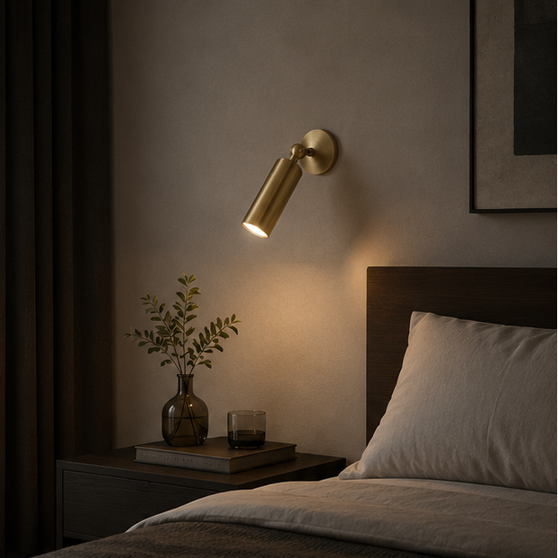 Applique Murale Cylindre Laiton Doré Minimaliste Design Moderne Dorée - Chambre Salle de Bain Salon — Sono