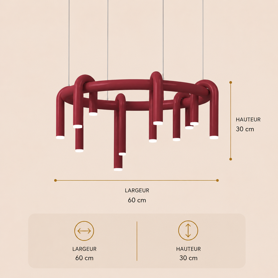 Suspension Cylindre Métal Noir Mat Minimaliste Design - Chambre Salon Cuisine — Pilare