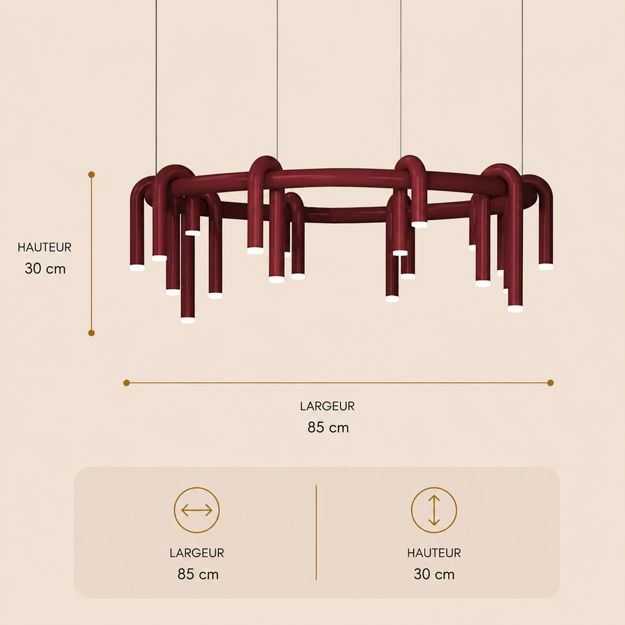 Suspension Cylindre Métal Noir Mat Minimaliste Design - Chambre Salon Cuisine — Pilare