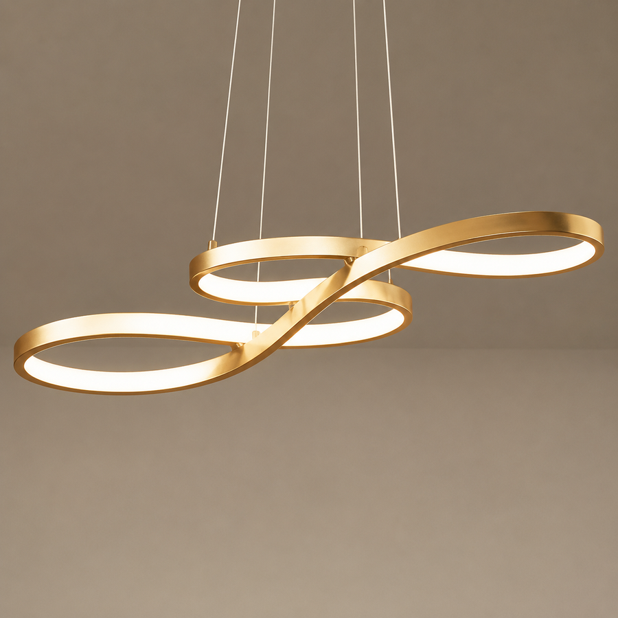 Suspension Anneaux Métal Doré Minimaliste Design - Cuisine Salon Salle à Manger — Torus