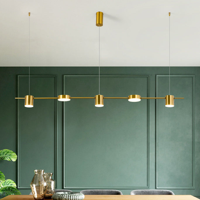 Suspension Laiton Doré Cylindres Multiples Minimaliste Design - Chambre Salon Cuisine — Chiyo