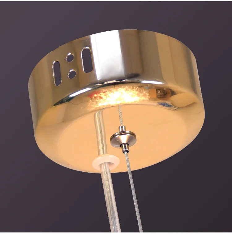 Lustre Suspension Sphère Cristal Étincelant et Métal Doré - Salon Salle à Manger — Novus