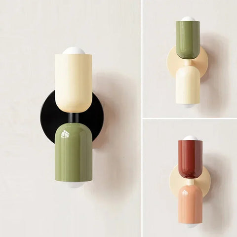 Applique Murale Cylindre Métal Bicolore Minimaliste Design Moderne - Chambre Salle de Bain Salon — Lona