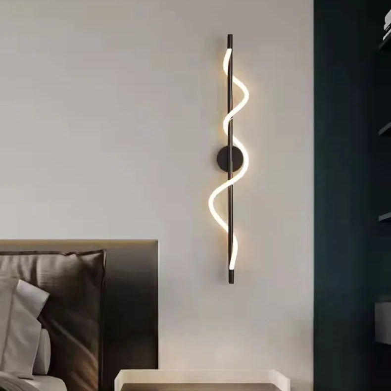 Applique Murale Anneaux Verre Transparent et Métal Noir Noire Ronde - Chambre Salle de Bain Salon — Horos