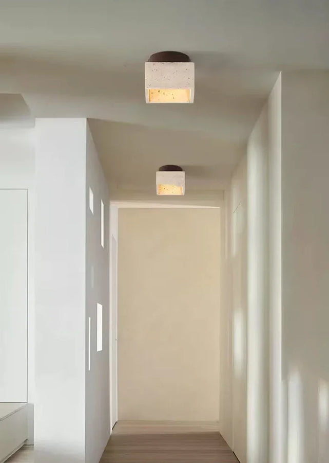 Sandra Cube Béton Blanc Minimaliste