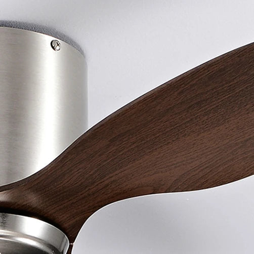 Plafonnier Hélice Bois Noyer et Acier Brossé - Salon Chambre Salle à Manger — Helix