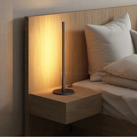 Lampe de Table Cylindre Résine Marbrée Blanc et Noir - Chambre Bureau Salon — Mëris